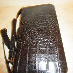 Talbots Black Croco-Embossed Handbag